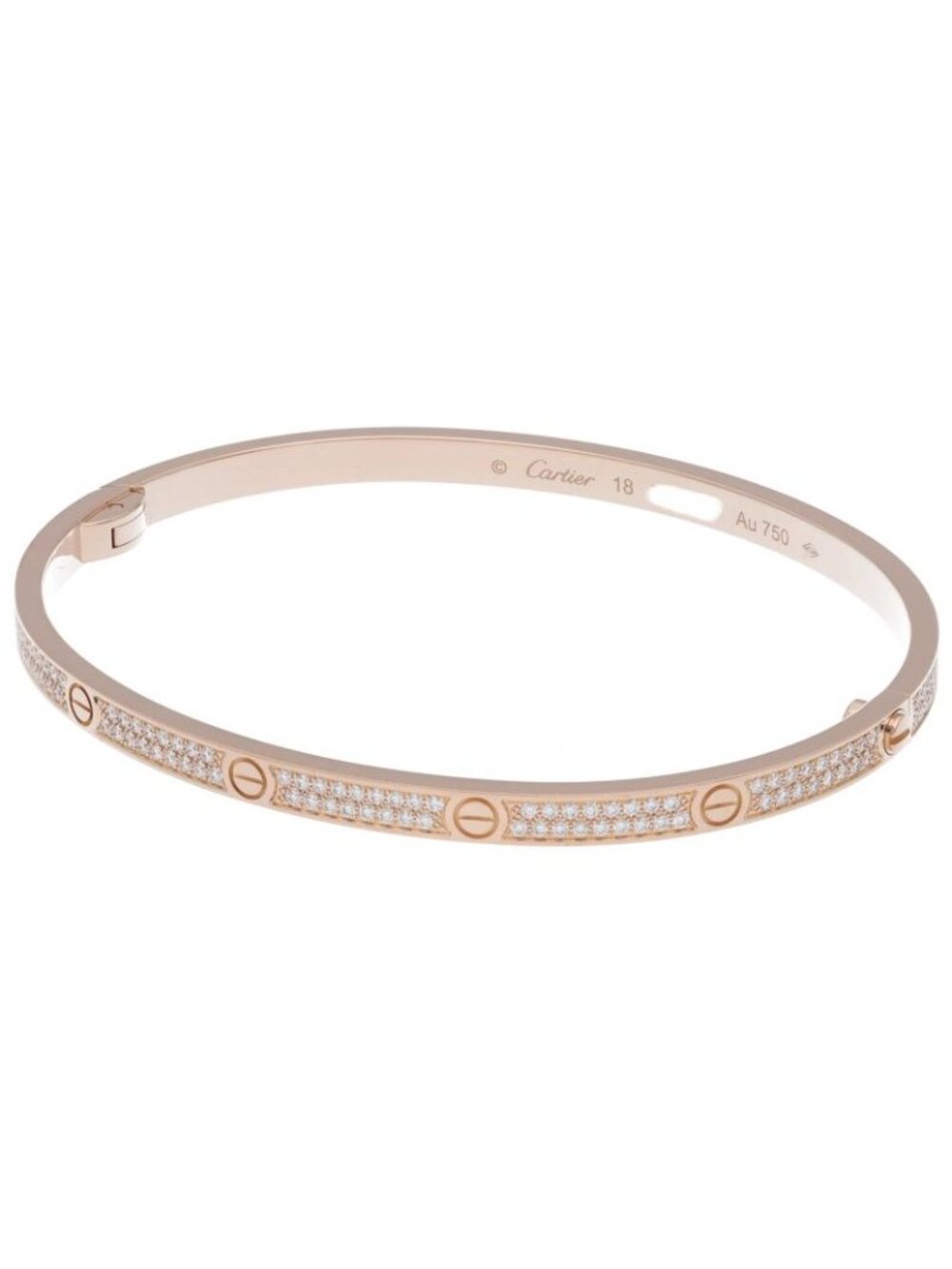 Cartier Love Bracelet SM Pave Diamond 0.95 Ct 18K Pink Gold
